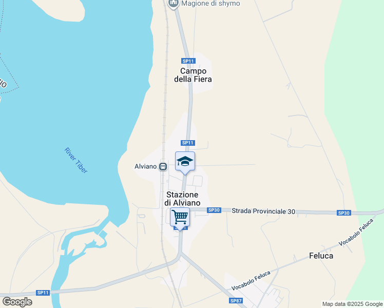 map of restaurants, bars, coffee shops, grocery stores, and more near 58D Via Campo della Fiera in Provincia di Terni