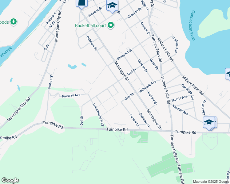 map of restaurants, bars, coffee shops, grocery stores, and more near 5 Ivy Street in Montague