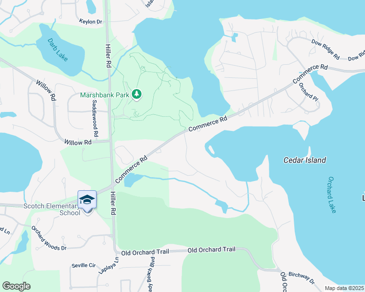 map of restaurants, bars, coffee shops, grocery stores, and more near 3020 Bay Shore Drive in West Bloomfield Township