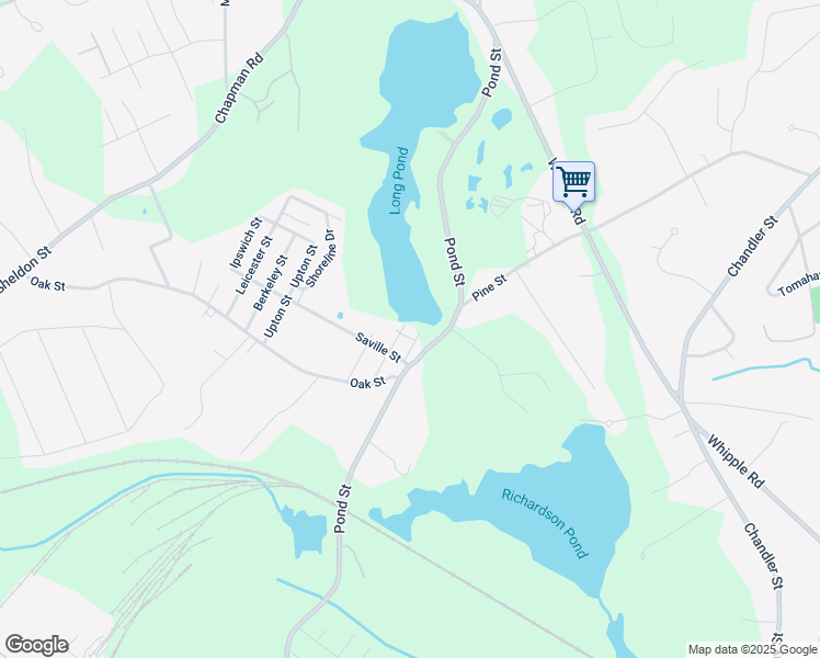 map of restaurants, bars, coffee shops, grocery stores, and more near 150 Carver Street in Tewksbury