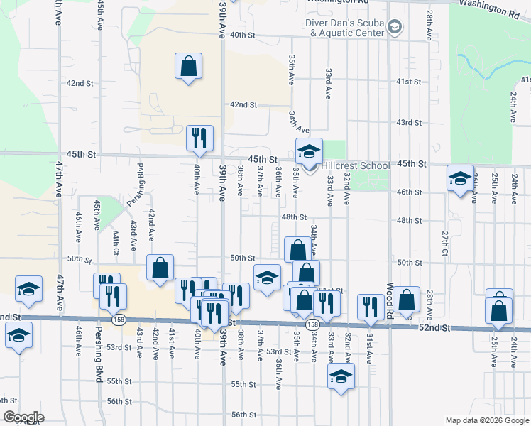 map of restaurants, bars, coffee shops, grocery stores, and more near 4723 37th Avenue in Kenosha