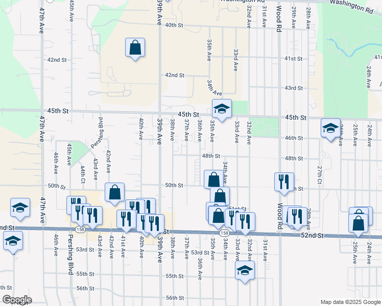 map of restaurants, bars, coffee shops, grocery stores, and more near 4816 37th Avenue in Kenosha