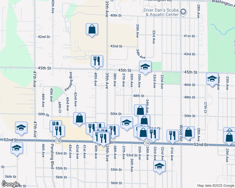 map of restaurants, bars, coffee shops, grocery stores, and more near 4816 38th Avenue in Kenosha