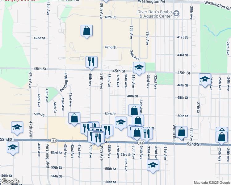 map of restaurants, bars, coffee shops, grocery stores, and more near 4628 37th Avenue in Kenosha