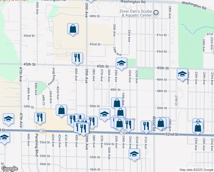 map of restaurants, bars, coffee shops, grocery stores, and more near 4621 36th Avenue in Kenosha