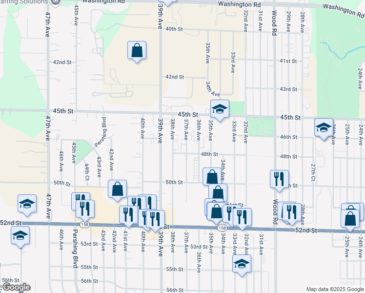 map of restaurants, bars, coffee shops, grocery stores, and more near 4628 37th Avenue in Kenosha