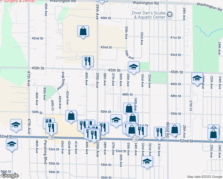 map of restaurants, bars, coffee shops, grocery stores, and more near 4710 37th Avenue in Kenosha