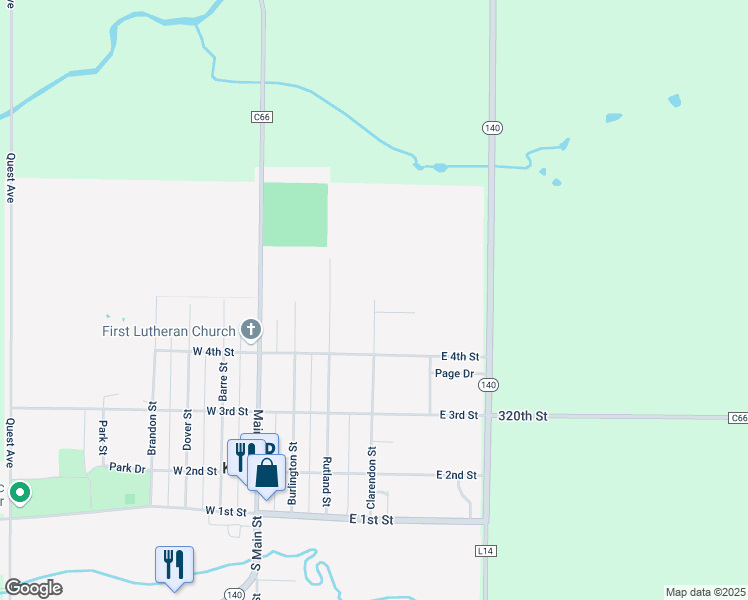 map of restaurants, bars, coffee shops, grocery stores, and more near 498 Clarendon Street in Kingsley