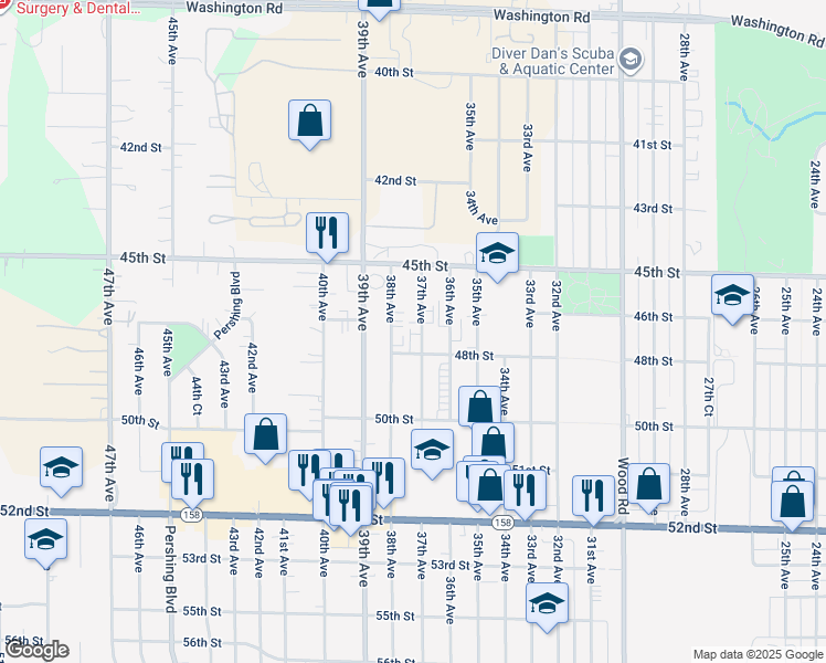 map of restaurants, bars, coffee shops, grocery stores, and more near 4628 37th Avenue in Kenosha