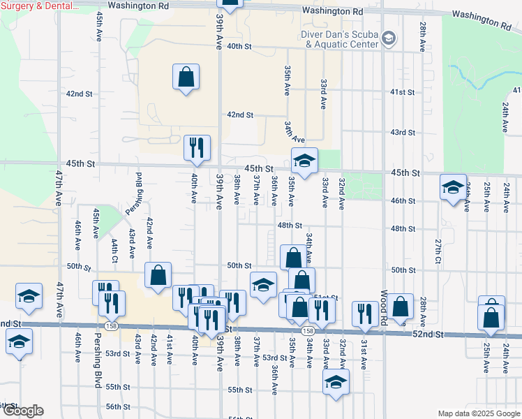 map of restaurants, bars, coffee shops, grocery stores, and more near 4705 37th Avenue in Kenosha