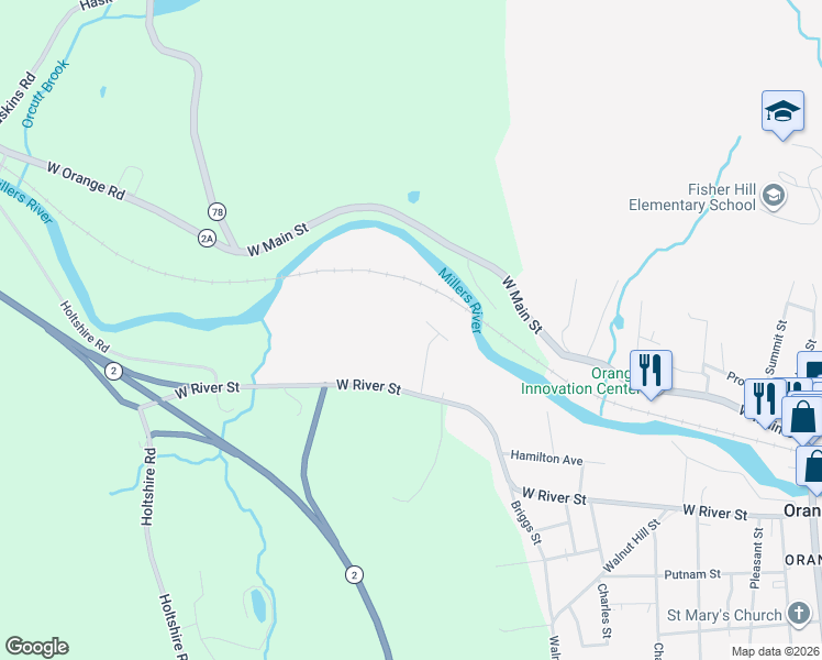 map of restaurants, bars, coffee shops, grocery stores, and more near 52 Oaklawn Avenue in Orange