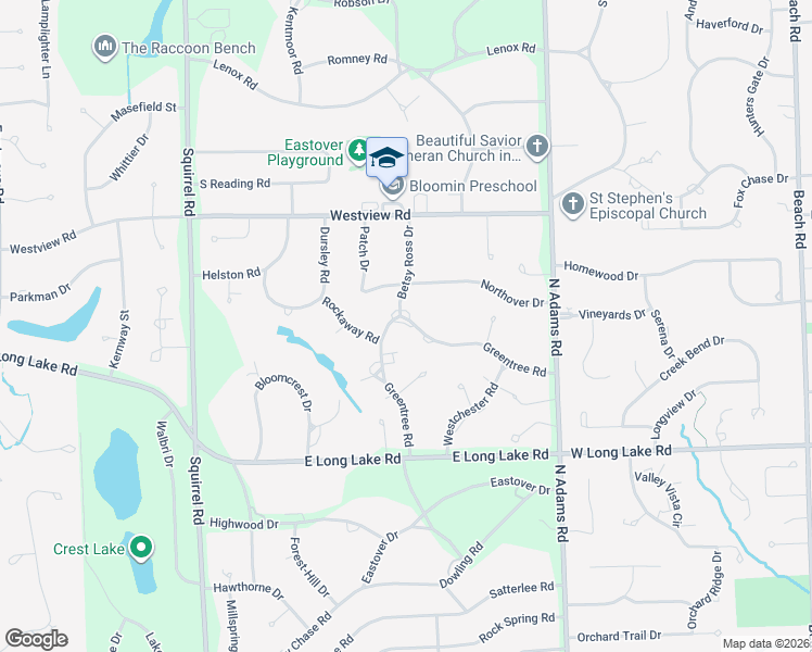 map of restaurants, bars, coffee shops, grocery stores, and more near 3211 Greentree Road in Bloomfield Hills