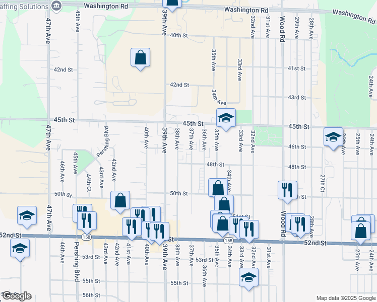 map of restaurants, bars, coffee shops, grocery stores, and more near 4628 37th Avenue in Kenosha