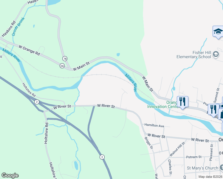 map of restaurants, bars, coffee shops, grocery stores, and more near 52 Oaklawn Avenue in Orange