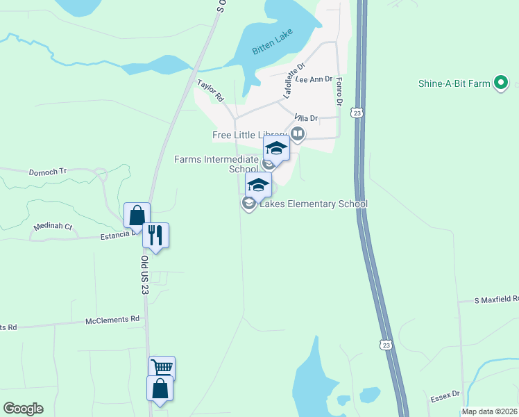 map of restaurants, bars, coffee shops, grocery stores, and more near 687 Taylor Road in Brighton