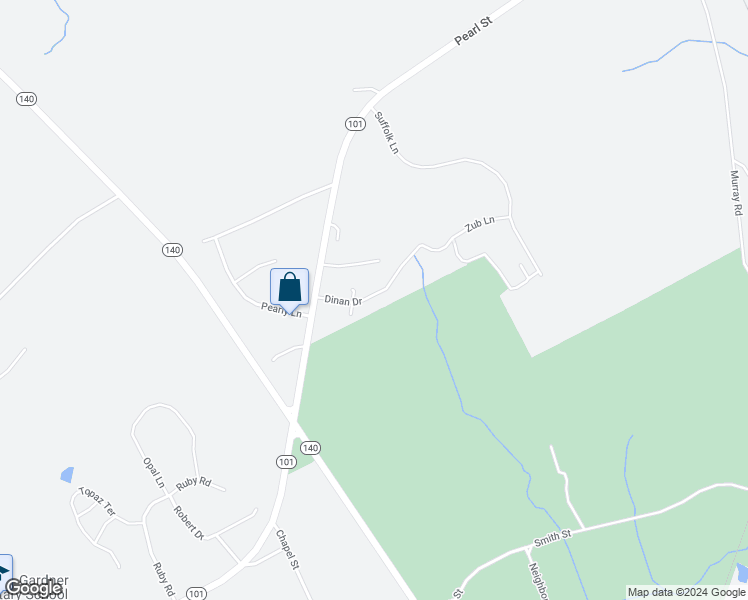 map of restaurants, bars, coffee shops, grocery stores, and more near 40 Dinan Drive in Gardner