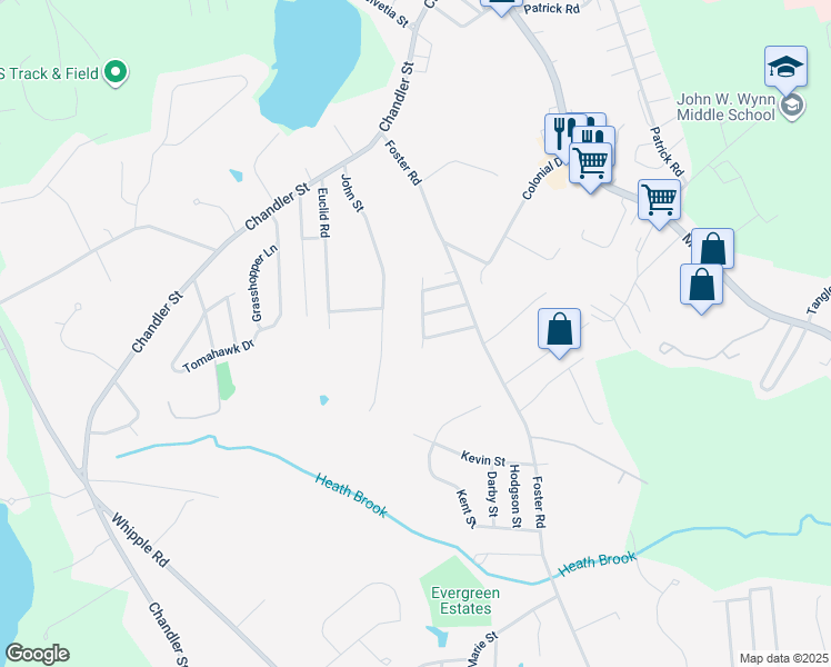 map of restaurants, bars, coffee shops, grocery stores, and more near 8 Linwood Avenue in Tewksbury
