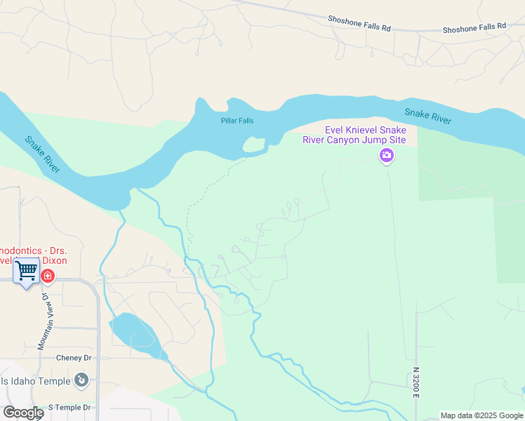 map of restaurants, bars, coffee shops, grocery stores, and more near 3100 East 4100 North in Twin Falls