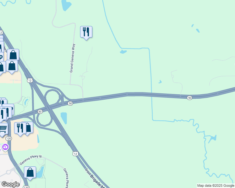 map of restaurants, bars, coffee shops, grocery stores, and more near 6722 State Road 50 in Lake Geneva