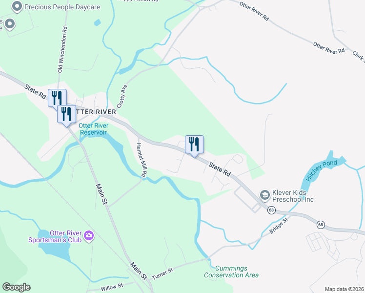 map of restaurants, bars, coffee shops, grocery stores, and more near 354 South Road in Templeton
