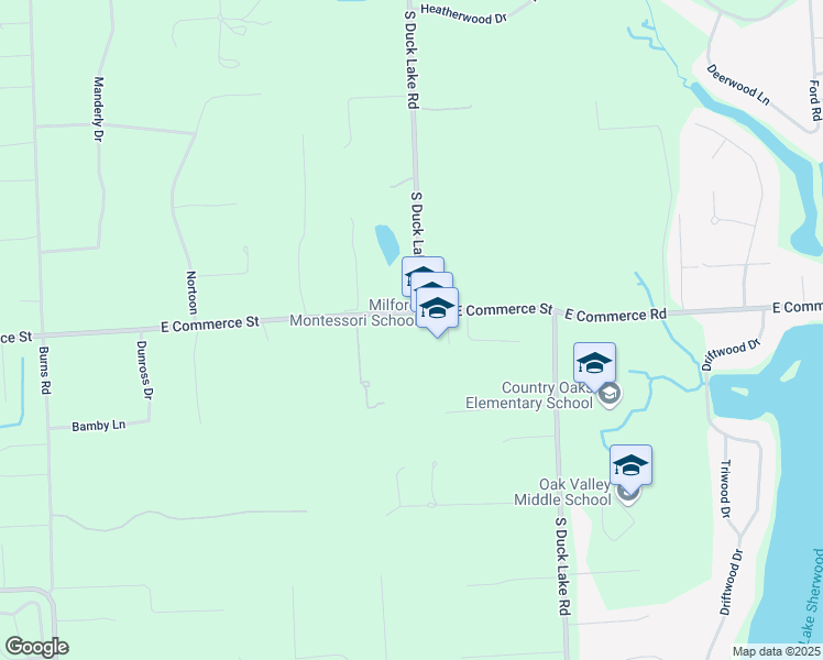 map of restaurants, bars, coffee shops, grocery stores, and more near 2680 East Commerce Street in Milford Charter Township