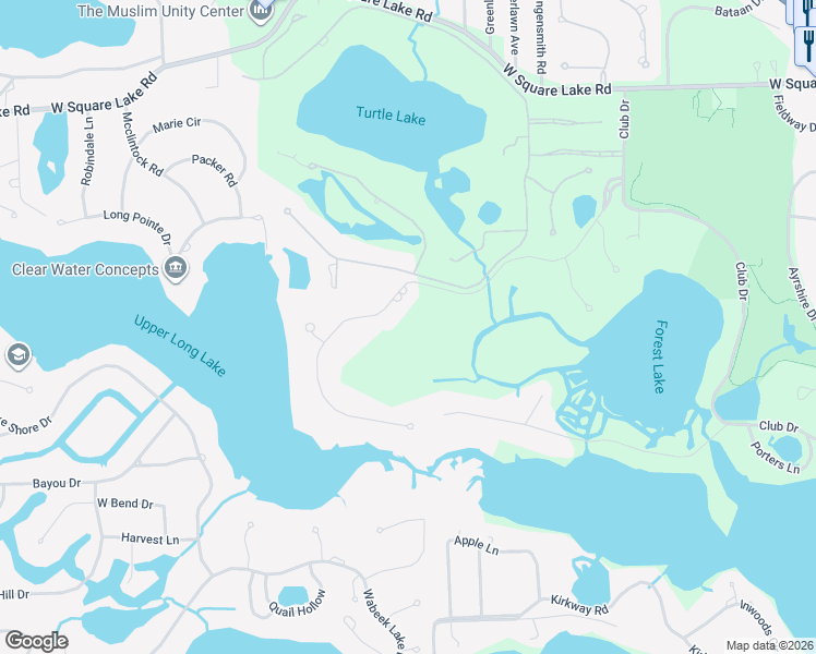 map of restaurants, bars, coffee shops, grocery stores, and more near 1894 Heron Ridge Drive in Bloomfield Hills