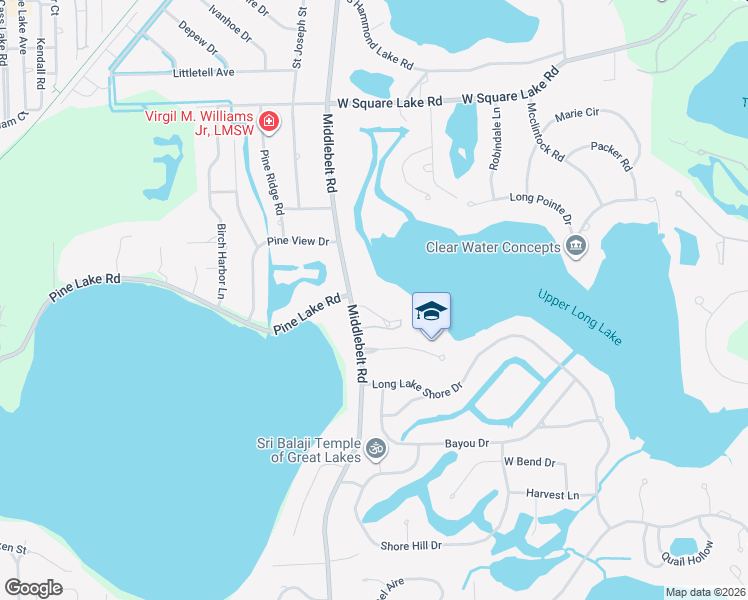 map of restaurants, bars, coffee shops, grocery stores, and more near 2943 Long Ridge Court in Oakland County