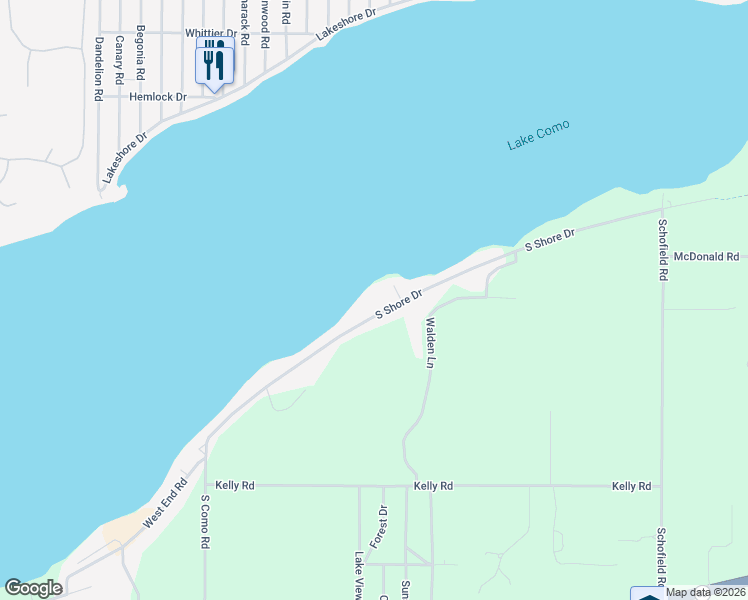 map of restaurants, bars, coffee shops, grocery stores, and more near W3930 South Shore Drive in Lake Geneva