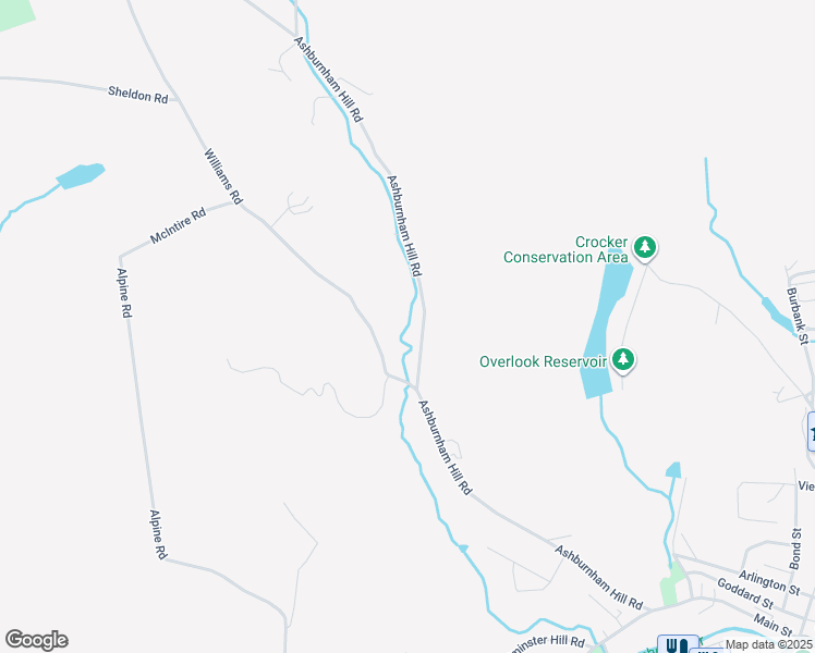 map of restaurants, bars, coffee shops, grocery stores, and more near 360 Ashburnham Hill Road in Fitchburg