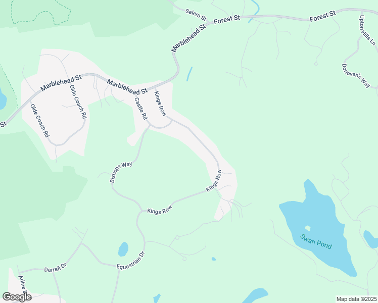 map of restaurants, bars, coffee shops, grocery stores, and more near 13 Kings Row in North Reading