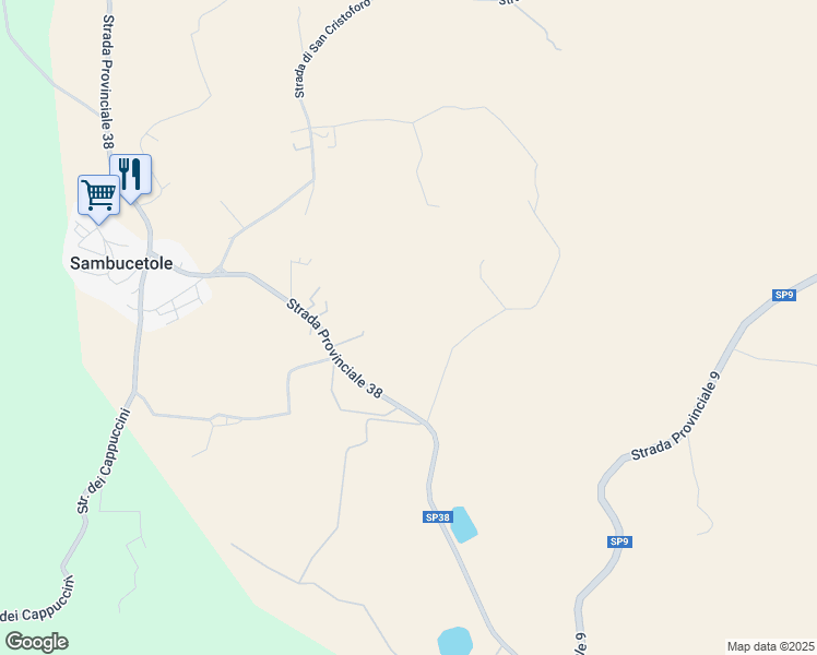 map of restaurants, bars, coffee shops, grocery stores, and more near in Province of Terni