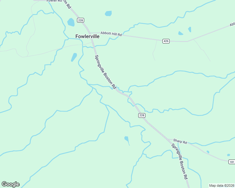 map of restaurants, bars, coffee shops, grocery stores, and more near 10440 Springville Boston Road in Springville