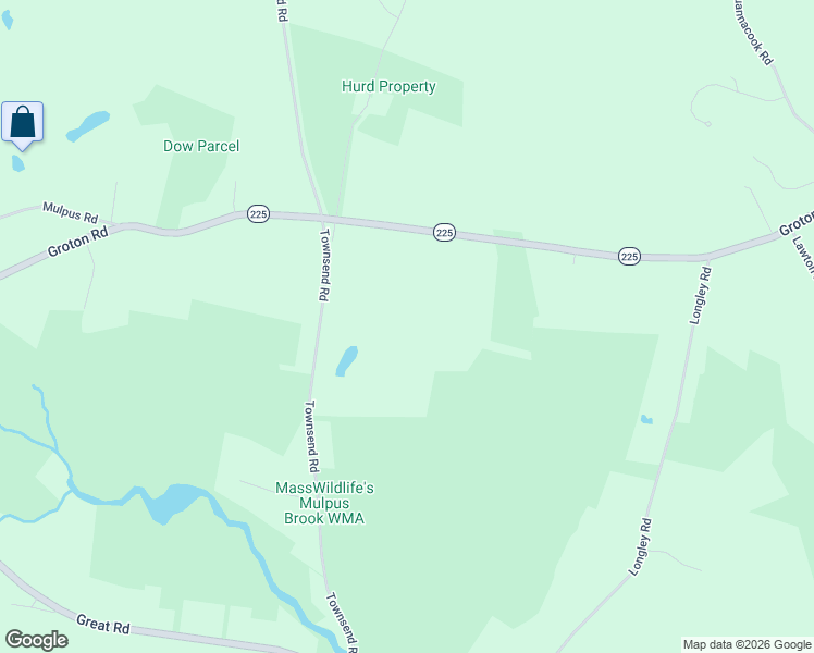 map of restaurants, bars, coffee shops, grocery stores, and more near 88 Groton Road in Shirley