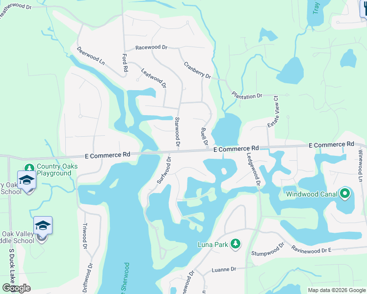map of restaurants, bars, coffee shops, grocery stores, and more near 5230 Starwood Drive in Commerce Charter Township