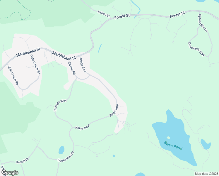 map of restaurants, bars, coffee shops, grocery stores, and more near 16 Kings Row in North Reading