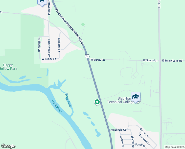 map of restaurants, bars, coffee shops, grocery stores, and more near 5734 U.S. 51 in Janesville