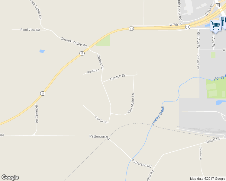 map of restaurants, bars, coffee shops, grocery stores, and more near N2520 Carnie Road in Monroe