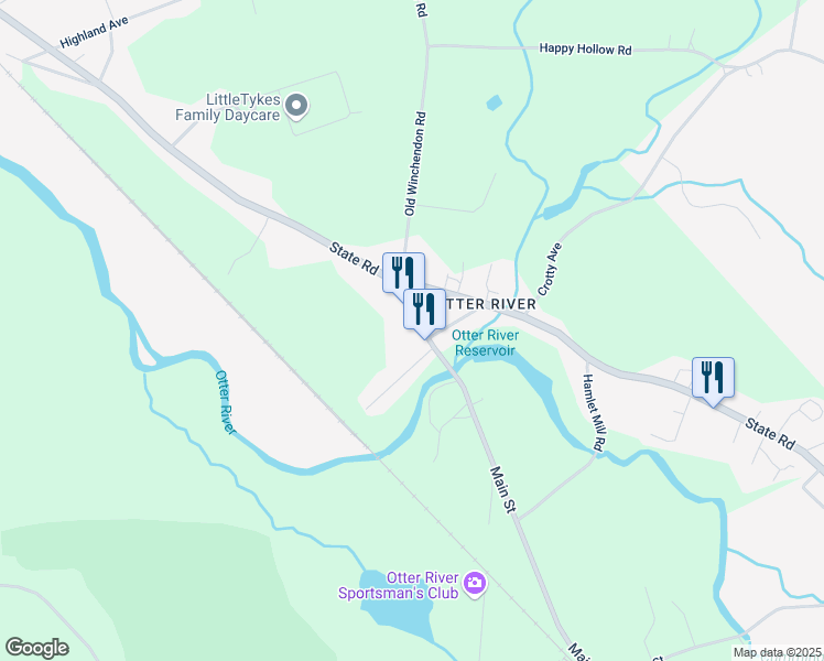 map of restaurants, bars, coffee shops, grocery stores, and more near 21 Main Street in Templeton