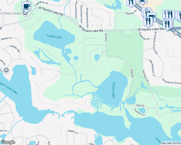 map of restaurants, bars, coffee shops, grocery stores, and more near 3008 Heron Pointe Drive in Oakland County