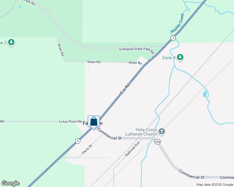 map of restaurants, bars, coffee shops, grocery stores, and more near 10495 Erie Road in Farnham