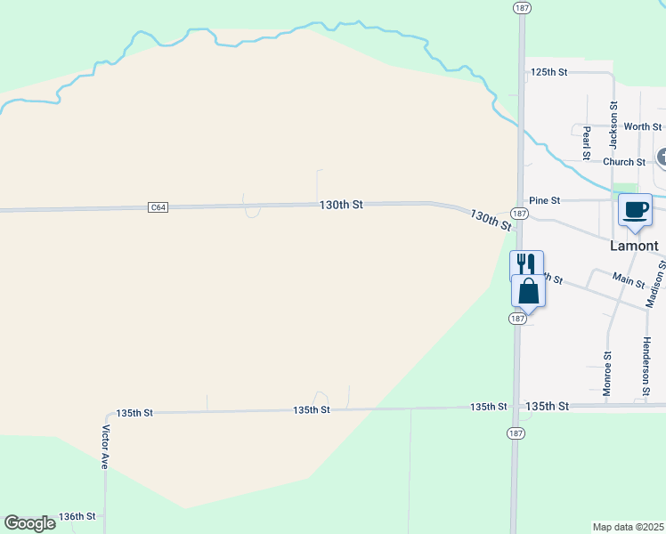 map of restaurants, bars, coffee shops, grocery stores, and more near in Lamont