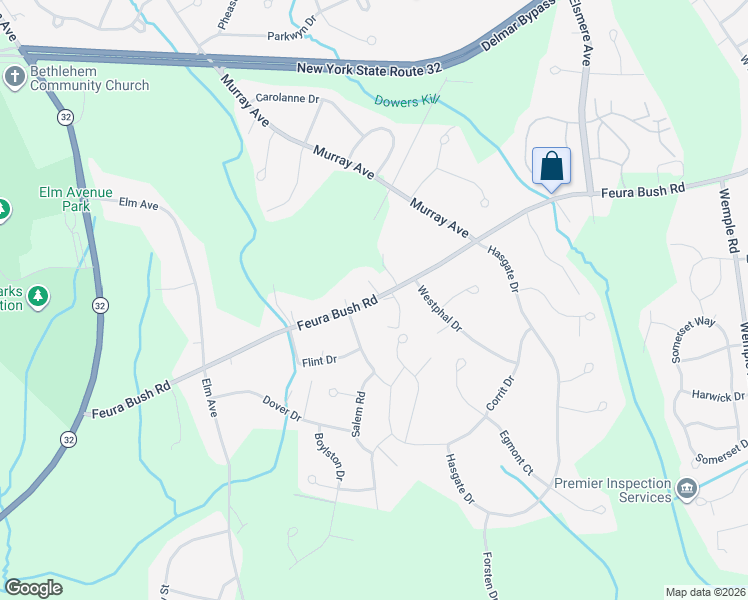 map of restaurants, bars, coffee shops, grocery stores, and more near 759 Feura Bush Road in Delmar