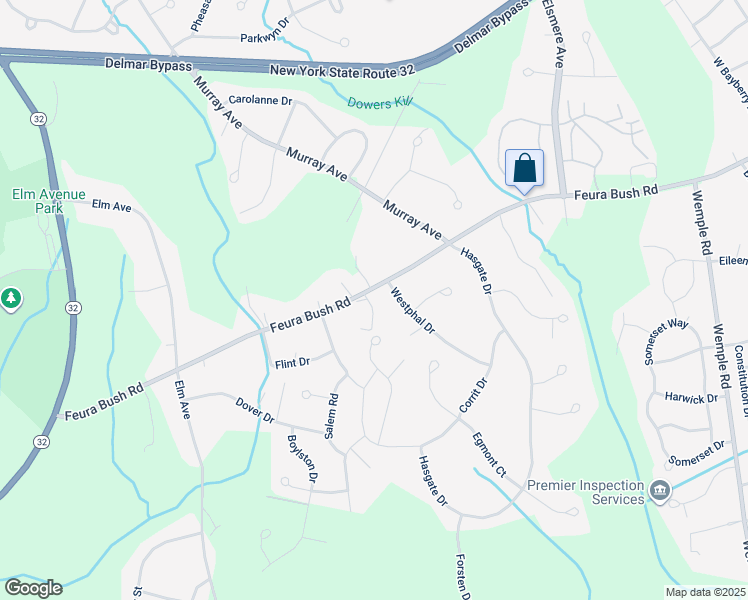 map of restaurants, bars, coffee shops, grocery stores, and more near 753 Feura Bush Road in Delmar