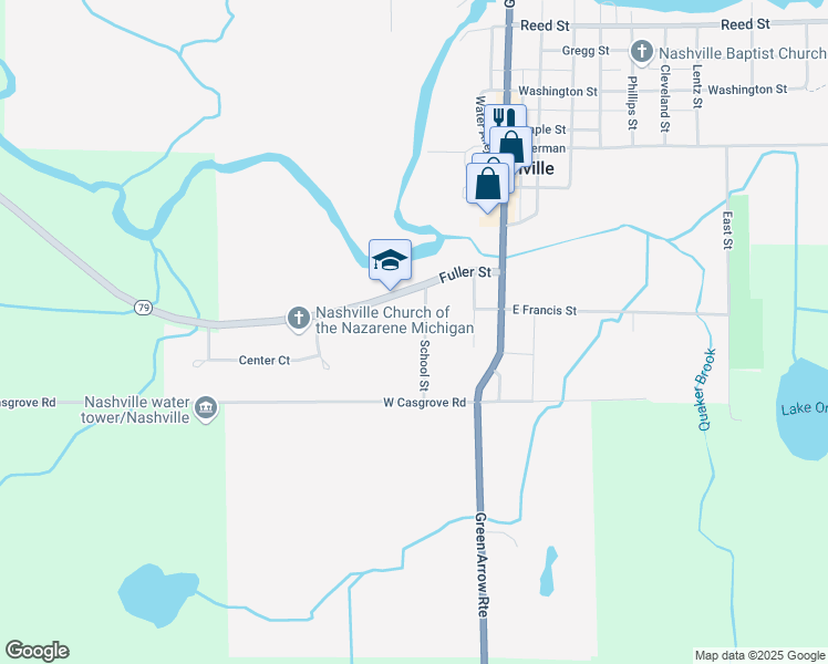 map of restaurants, bars, coffee shops, grocery stores, and more near 251 Fuller Street in Nashville