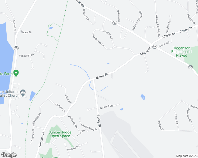 map of restaurants, bars, coffee shops, grocery stores, and more near 67 Maple Street in Wenham