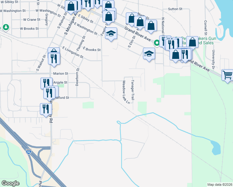 map of restaurants, bars, coffee shops, grocery stores, and more near 822 Chelsea Ridge Court in Howell