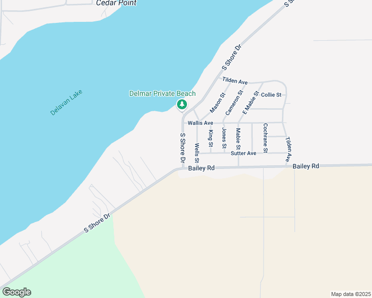 map of restaurants, bars, coffee shops, grocery stores, and more near 2934 South Shore Drive in Delavan