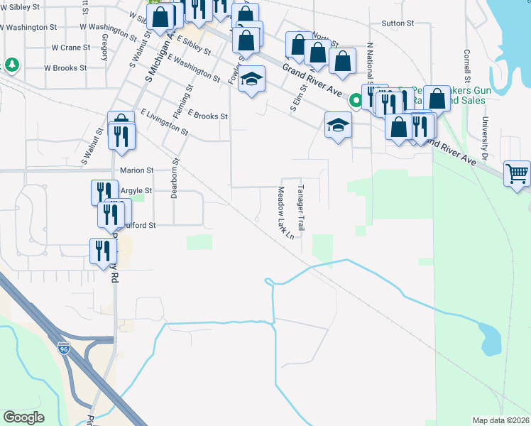 map of restaurants, bars, coffee shops, grocery stores, and more near 822 Chelsea Ridge Court in Howell