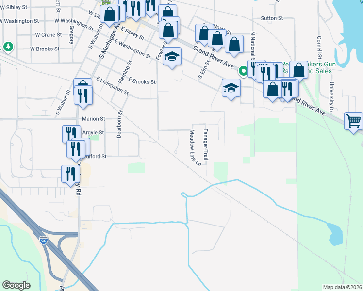 map of restaurants, bars, coffee shops, grocery stores, and more near 822 Chelsea Ridge Court in Howell