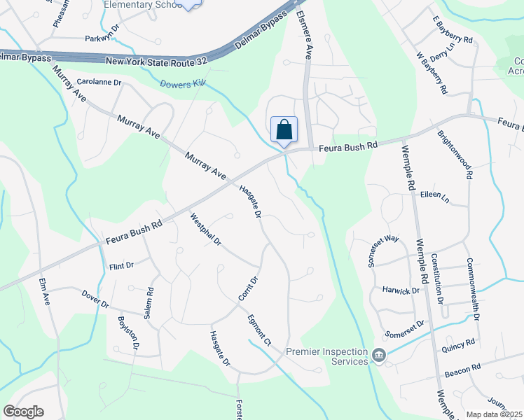 map of restaurants, bars, coffee shops, grocery stores, and more near 4 Dowers Way in Delmar